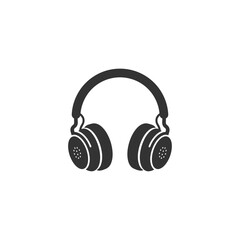 Naklejka premium Minimalist Headphones Icon for Audio Media Design