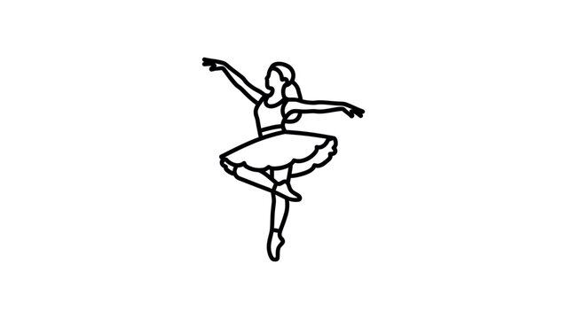 Ballet Dancer in Mid Air Movement.