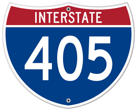 Interstate 405 Highway Road Sign in vector