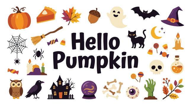 Halloween icons featuring zombies and graveyard horror elements