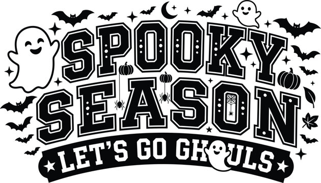 Halloween t shirt design vector spooky season let's go ghouls