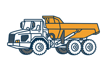 Fototapeta premium Articulated Dump Truck Vector Illustration