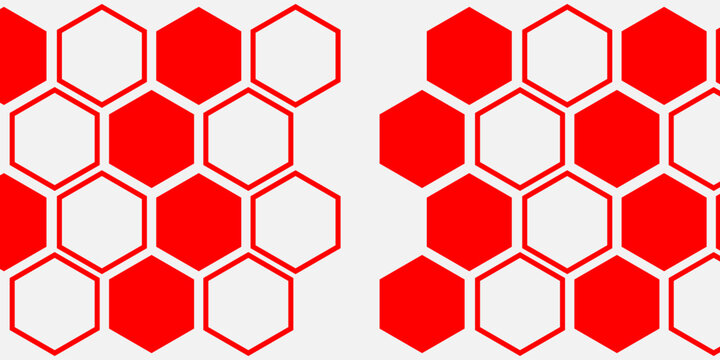 red honeycomb icon, honeycomb outline symbol vector illustration.