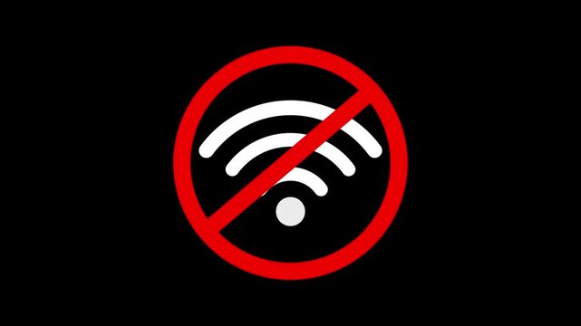 The sign no wifi . Prohibition of using the Internet. Wi-fi is prohibited. You can not use the Internet.