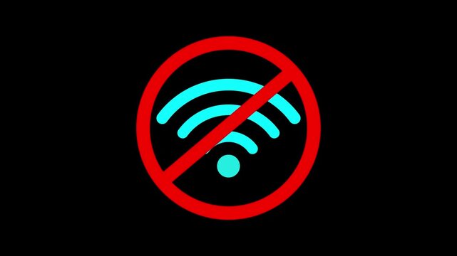 The sign no wifi . Prohibition of using the Internet. Wi-fi is prohibited. You can not use the Internet.
