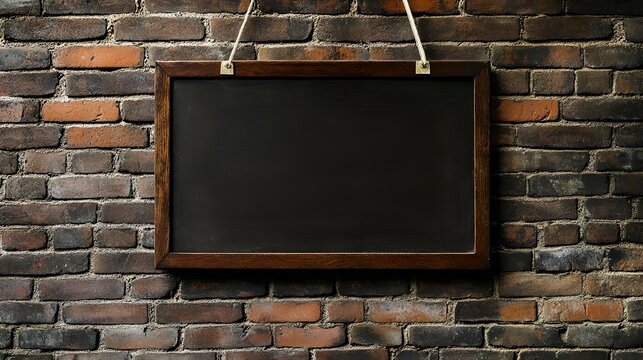 blackboard on brick wall