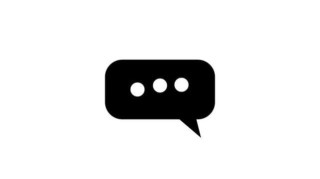 Speech bubble animation icon, alpha channel included.White background