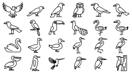 Fototapeta premium set of animals silhouettes