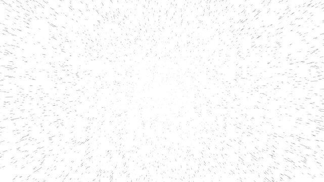A 4K video overlay animation featuring rapidly darting small line particles, showcasing swift motion, small elements, and forward-moving dust against a white background.