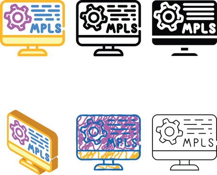 mpls protocol color icon vector. mpls protocol sign. isolated variants symbol illustration