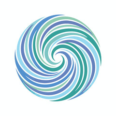 Fototapeta premium Abstract blue and teal spiral vortex design with swirling circular lines