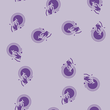 hands embroidery hobby glyph vector seamless pattern. hands embroidery hobby thin illustration