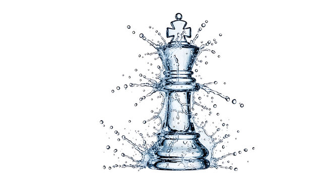Vintage chess king piece illustration with exploded mechanical diagram showing internal structure for strategy and board game design.