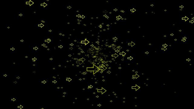 A multitude of outline right arrows looming toward the viewer alpha channel
