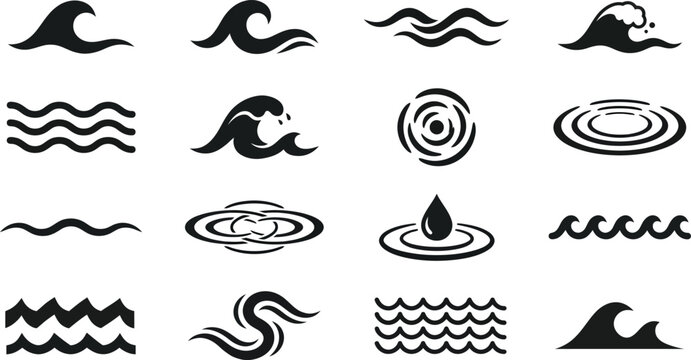 vector set of yoga icons