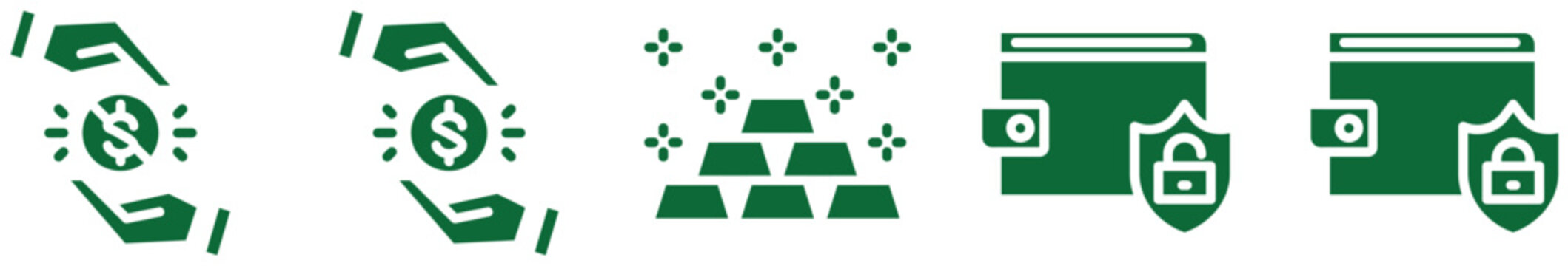 Digital payment and security icons set