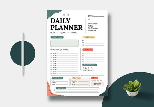 Daily Planner Template Layout