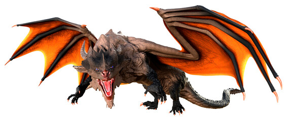 Fototapeta premium 3D Rendering Fairy Tale Dragon on White