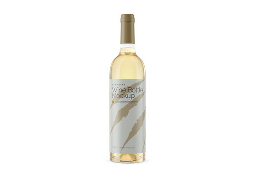 White Wine Mockup Realistic Template for Promotional and Retail Use