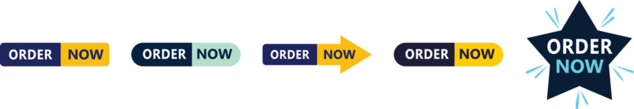 Order now colorful animated button sequence