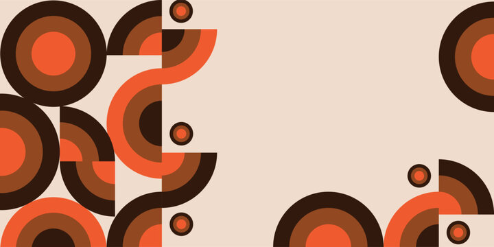 Abstract geometric background. Design elements featuring circles and semicircles. Empty space for text. Vector illustration.