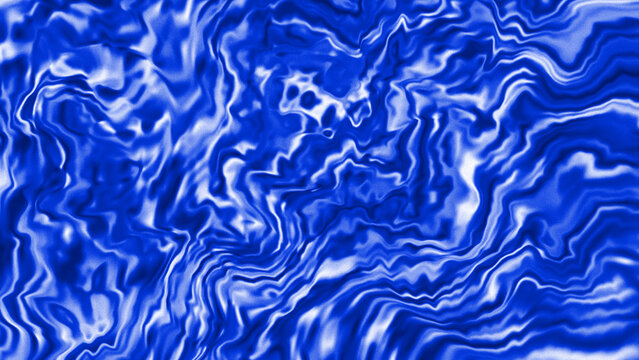 Bright cobalt blue and white abstract fluid liquid marble background