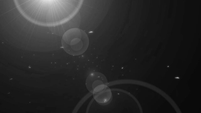 Lens flare radiates from the upper corner against a stark black background to create a dramatic lighting effect that is perfect for adding cinematic quality to your digital photography compositions.