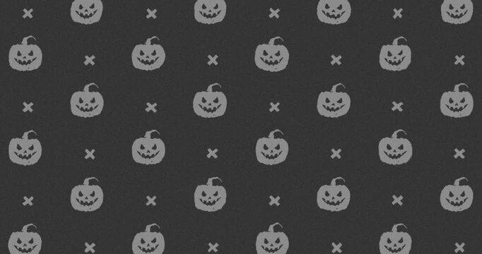 Halloween pumpkin Hand-Drawn Pattern dark gray background