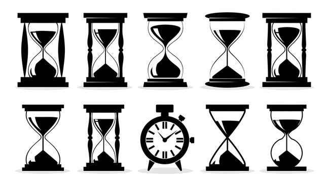 hourglass vector illustration . Sand watch icon set. Hourglass symbol. vector illustration eps file. Stock Vector