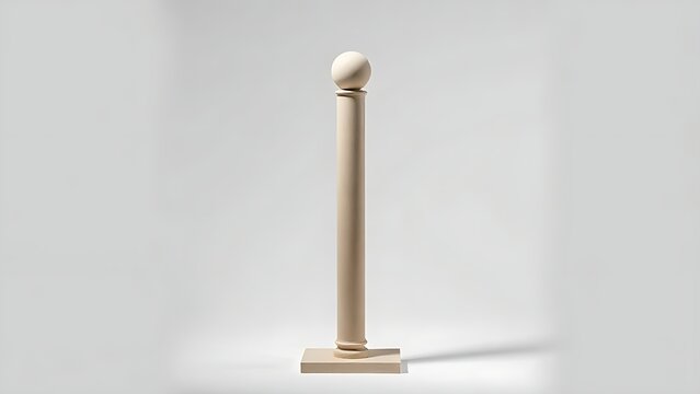 Minimalist vertical column sculpture with rounded top on square base.