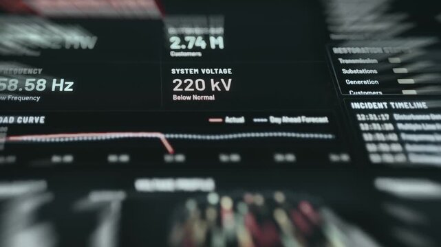Power grid status monitoring dashboard