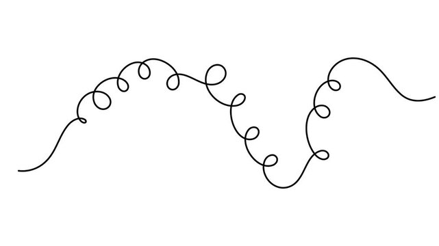 Freedom and endless squiggle continuous one line art single drawing on white background minimalist idea for motion graphics, UI animation, explainer video, branding and digital content animation video