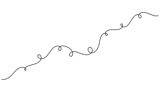 Freedom and endless squiggle continuous one line art single drawing on white background minimalist idea for motion graphics, UI animation, explainer video, branding and digital content animation video