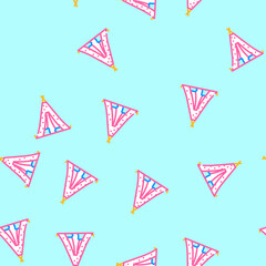 Fototapeta premium teepee tent kid bedroom vector seamless pattern teepee tent kid bedroom sign illustration
