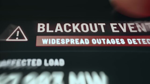 Power outage alert signaling a large-scale blackout event