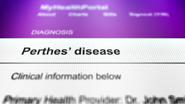 Generic Health Portal with Hip Health Problem Diagnosis - Perthes&rsquo; disease