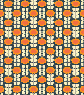 abstract retro flower seamless pattern wallpaper
