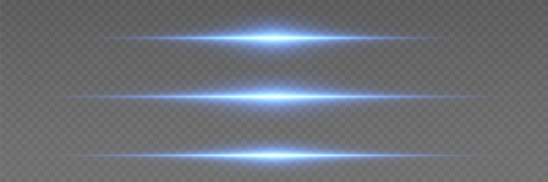 Blue light effect creating horizontal lines with lens flares on a dark backdrop