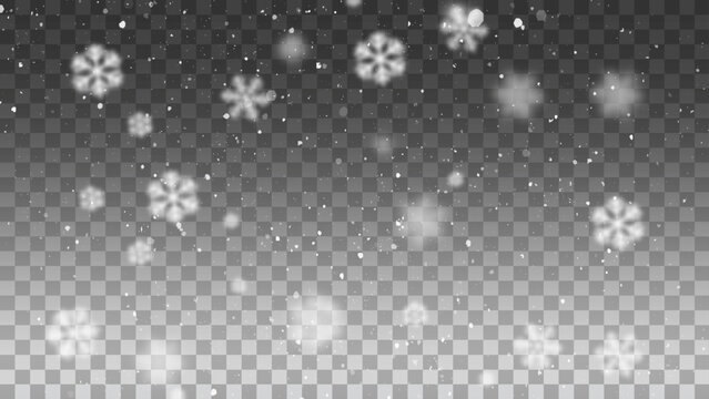 Vector heavy snowfall, snowflakes in different shapes and forms. Snow flakes, snow background. Falling Christmas. Stock royalty free vector illustration. 