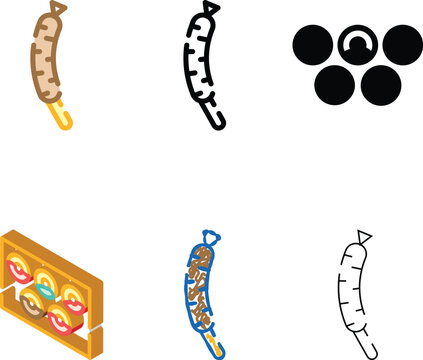 sausage on stick color icon vector. sausage on stick sign. diversity isolated symbol illustration