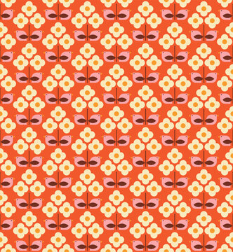 abstract retro flower seamless pattern wallpaper
