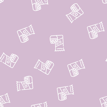 nuts snack line seamless pattern nuts snack thin line illustration