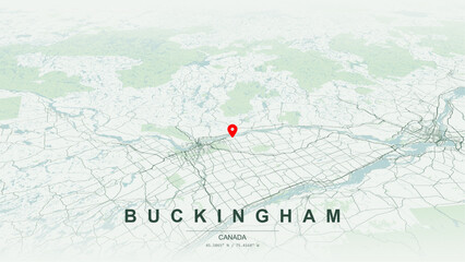 Modern minimalist vector map of Buckingham, Quebec. High-quality scalable illustration of Buckingham geographic boundaries for posters design. © AliRza