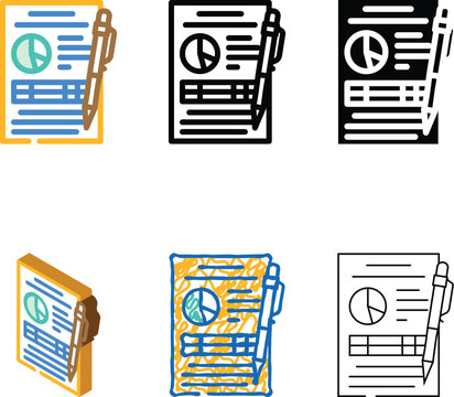 forms report paper document color icon vector. report paper document sign. isolated symbol illustration