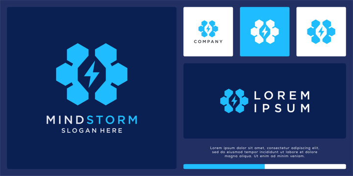 Mind storm logo design template