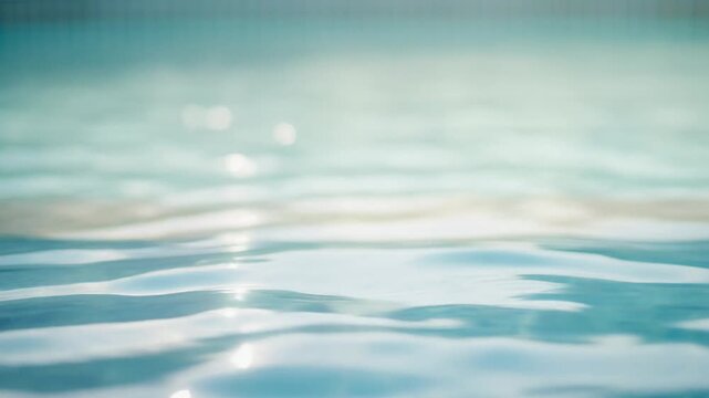 Cinematic parallax shot layering sharp water ripples foreground with midground shimmering reflection