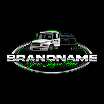 truck towing automotive logo tempalte