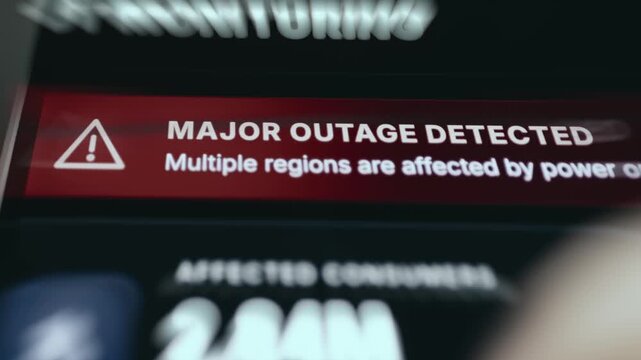 Major outage detected warning message
