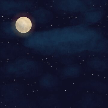 Night sky with moon background