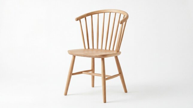 Modern wooden spindle chair for home interior design